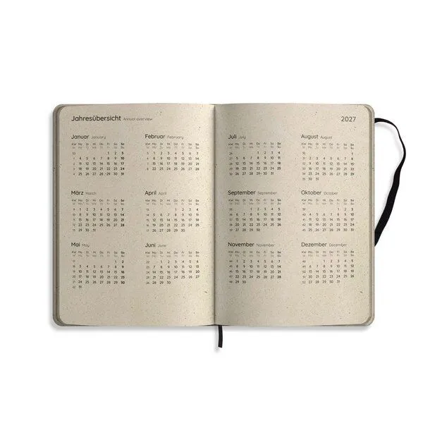 matabooks® matabooks® Kalender 2027 A5 Diary aus Graspapier – Jahresplaner Samaya – Farbe: Pond Green – Produktbild 2 von 2