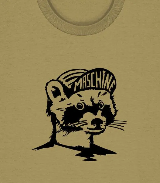 päfjes päfjes Waschbär die Maschine Fahrrad Gravel - Unisex Männer Bio Unifarben T-Shirt, Faded olive (grün), – Produktbild 4 von 4