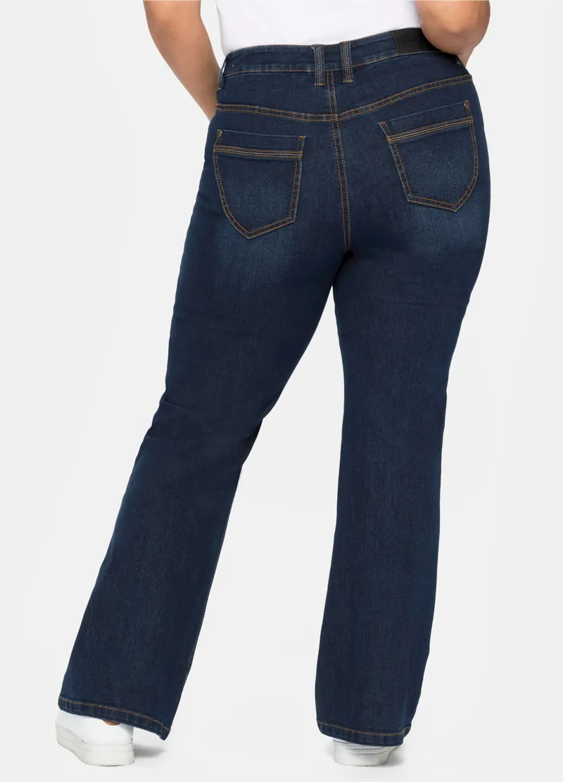 sheego Bootcut-Jeans dark blue denim, Dark blue denim, – Produktbild 2 von 3
