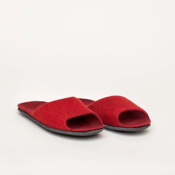 Magicfelt Magicfelt Filz-Sandale 722 für Damen aus 100% Merino-Wolle, Mittel-rot, – Produktbild 1 von 4