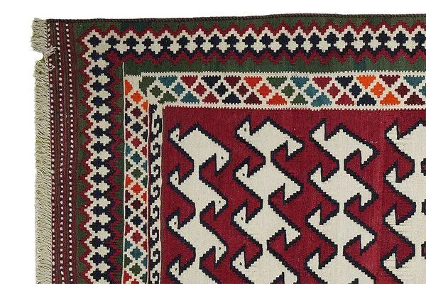 Rugtales Kelim Gashgai Old „Rugtales“ aus Schurwolle, Rot, – Produktbild 4 von 4