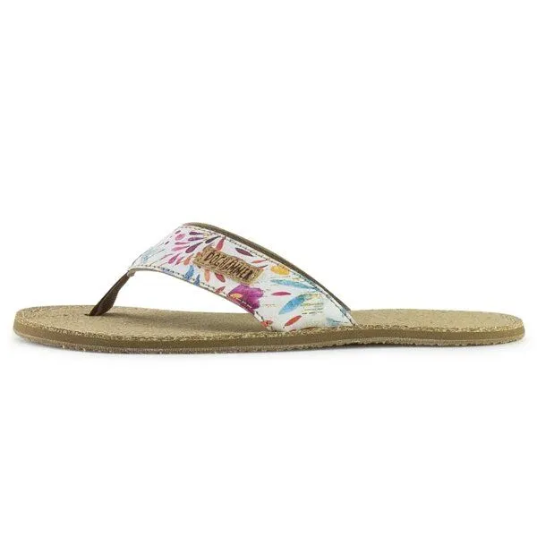 Doghammer Doghammer Veganer Barfußschuh-Zehentrenner - Terrar Toe Vegan, Weiß (flower), – Produktbild 1 von 4