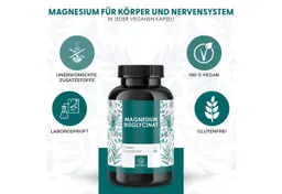 Naturalkraft Magnesium Bisglycinat Kapseln 2400 mg hochdosiert 180 Kapseln - Vegan Kapseln, 165 g – Produktbild 1 von 1