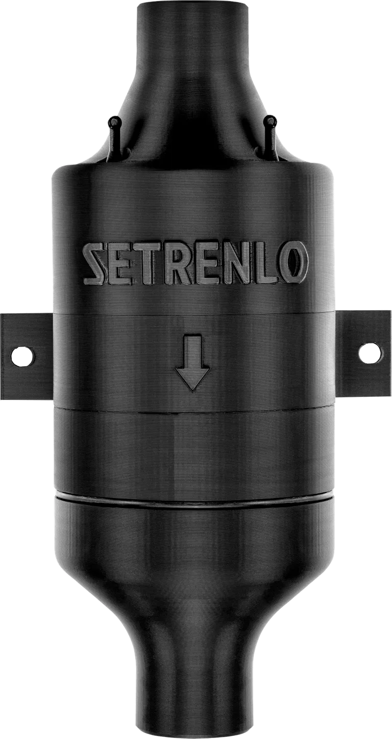 Setrenlo Setrelino Inline-Klo-Entlüftung mit Aktivkohle 12 Volt Turbo > 60 m³/h - Toilettenentlüftungen & Zubehör von Setrenlo, Schwarz, – Produktbild 1 von 2