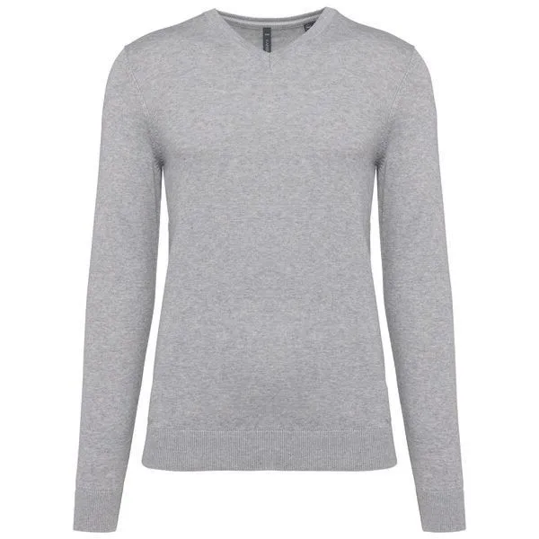 Greenspired Greenspired Umweltfreundlicher Herrenpullover mit V-Ausschnitt, Meliertes grau, – Produktbild 1 von 2