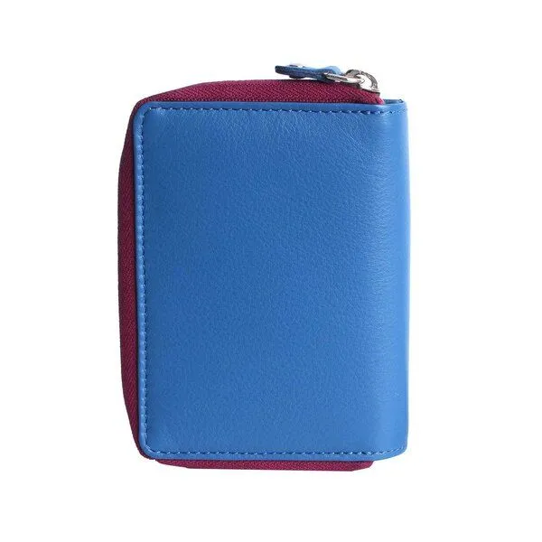 Vargu Vargu Echtleder Geldbörse VINEM 1-A, Blue - cranberry, – Produktbild 4 von 4