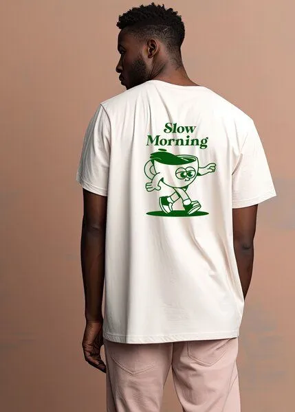 Kultgut Kultgut NEW Upcycling Generation- Artdesign - Bioshirt / Slow Morning, Natur, – Produktbild 2 von 4