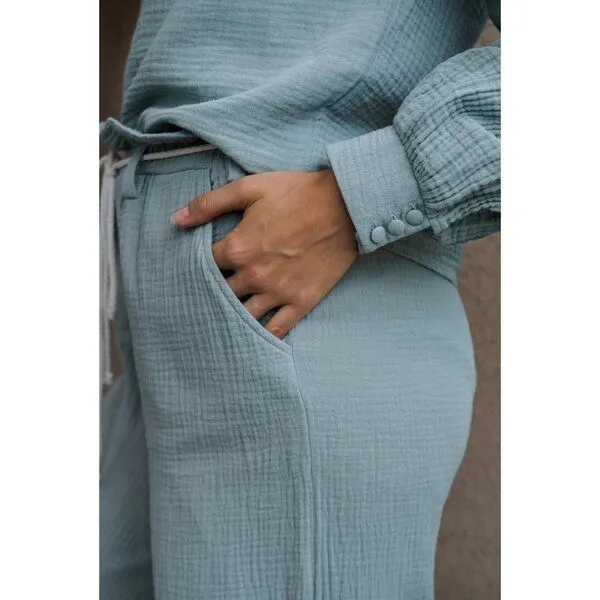 Hutch&Putch Hutch&Putch Musselin-Hose "Lea", Aquamarine, – Produktbild 3 von 3