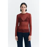 thinking mu Thinking MU Damen vegan Top Tere Durchscheinend Rot – Produktbild 1 von 1