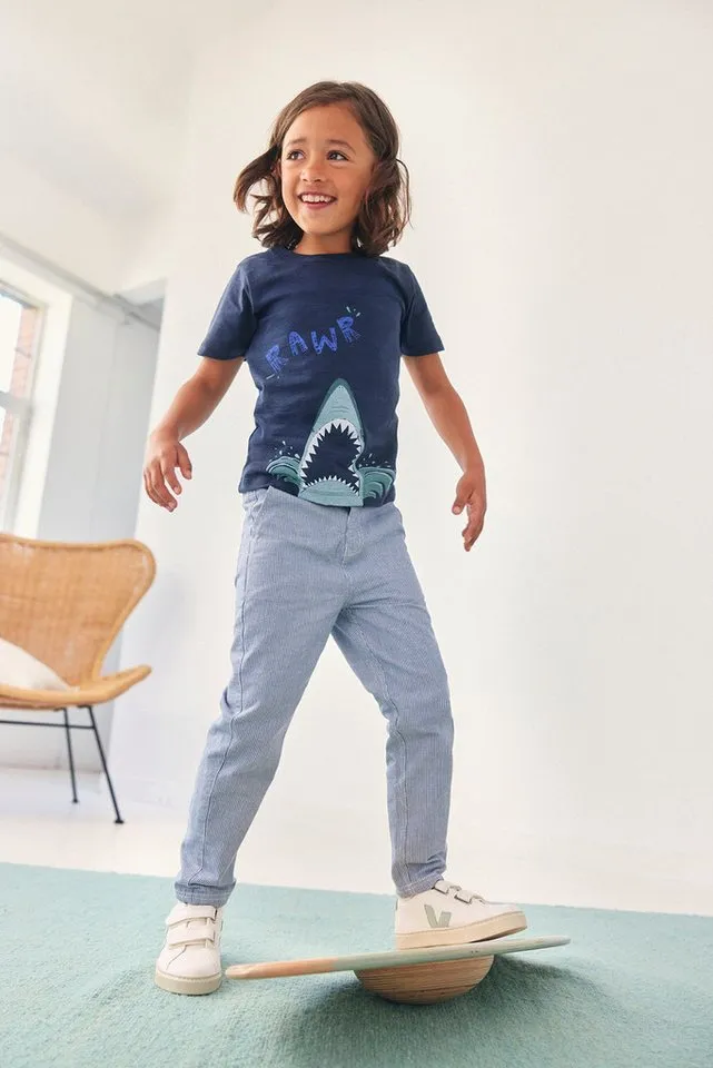People Wear Organic People Wear Organic T-Shirt mit Motiv, aus Bio-Baumwolle GOTS zertifiziert, Blau, – Produktbild 2 von 4