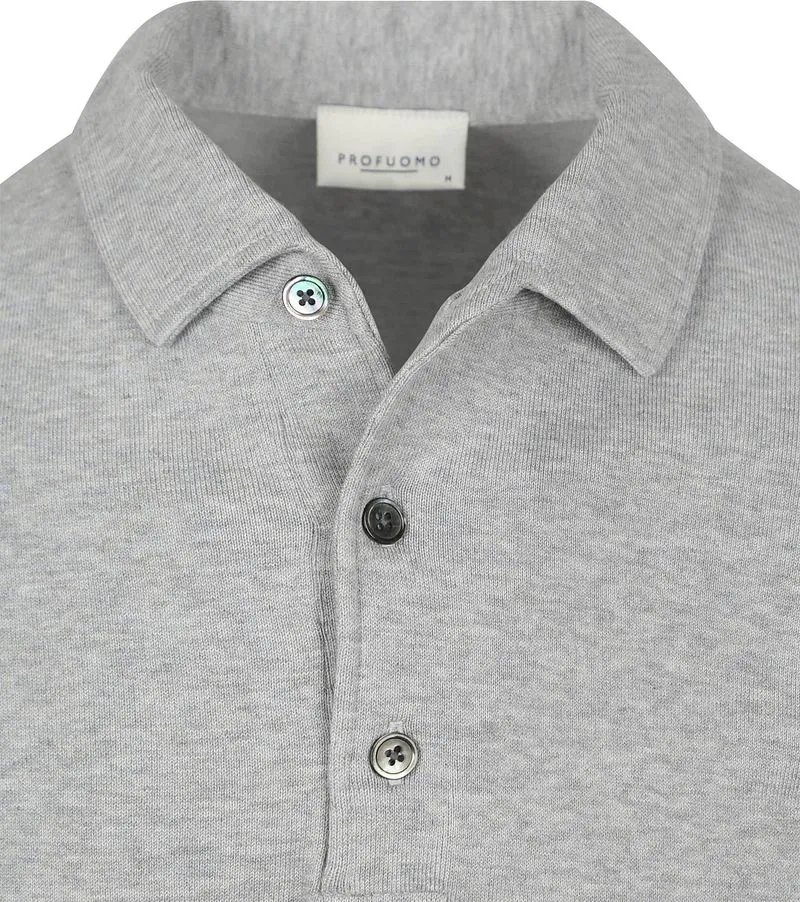 Profuomo Profuomo Longsleeve Poloshirt Luxury Basic Grau - Größe XL, Grau, – Produktbild 3 von 4