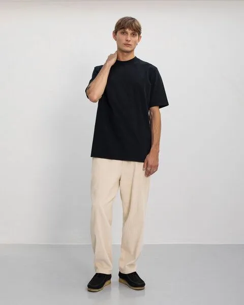 Rotholz Rotholz Basic T-Shirt mit breitem Kragen Bio Baumwolle, Schwarz, – Produktbild 6 von 8