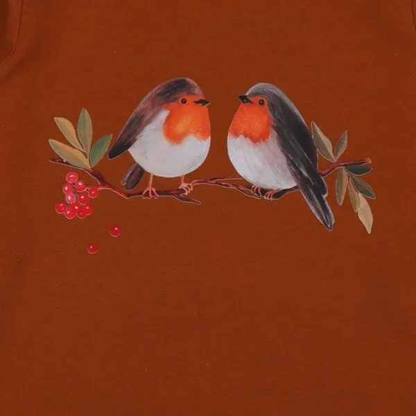 Walkiddy Jungen Langarmshirt aus Bio-Baumwolle „Terracotta“ rostbraun, weiches Jerseyshirt von Walkiddy für Schulkinder, vielseitiges Basic-Oberteil, hautfreundlich, elastisch & nachhaltig gefertigt, Braun, – Produktbild 2 von 2