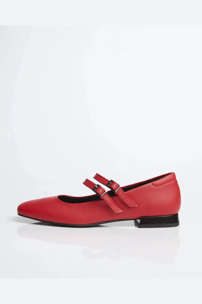BOHEMA BOHEMA Damen vegan Ballerinas Mary Jane Strawberry Rot, Rot, – Produktbild 1 von 2