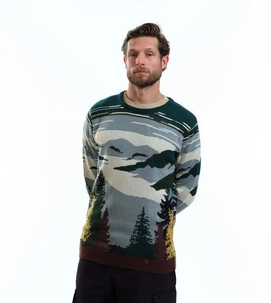 Gary Mash GARY MASH Strickpullover James aus Biobaumwolle, Bäume (mehrfarbig), – Produktbild 2 von 4