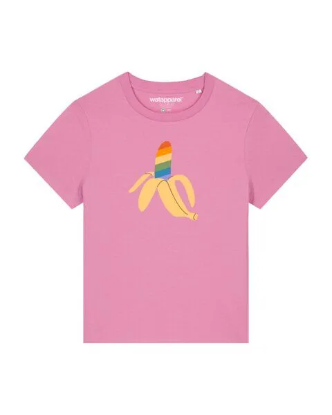 watapparel watapparel T-Shirt Frauen Rainbow Banana, Bubble pink, – Produktbild 1 von 4