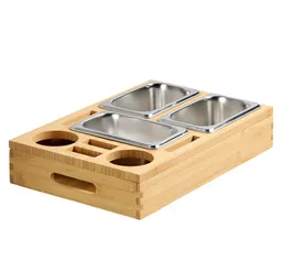 Kesper Kesper Servierbrett Couchbar, Bambus, FSC, Bambus, (1-St), mit entnehmbaren Metallschalen – Produktbild 1 von 1