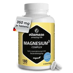 vitamaze Vitamaze MAGNESIUM 350 mg Komplex Citrat/Oxid/Carbon.vegan – Produktbild 1 von 1