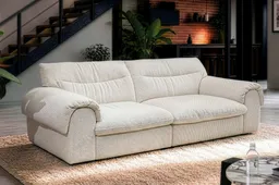 riess-ambiente 3-Sitzer SIXTH SENSE 210cm beige - Bouclé, Nosagfederung, Daunenfedern, FSC, Einzelartikel 1 Teile, Strickstoff-Couch - ideal für Wohn- und Schlafzimmer und TV-Ecke – Produktbild 1 von 1