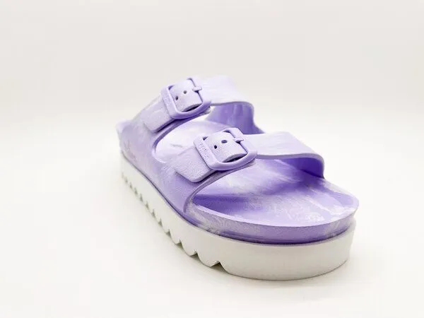 thies Vegane Bi-Color Ecofoam Plateau Sandale von thies ® aus recyceltem EVA, White lavender (weiß lavendel), – Produktbild 4 von 4
