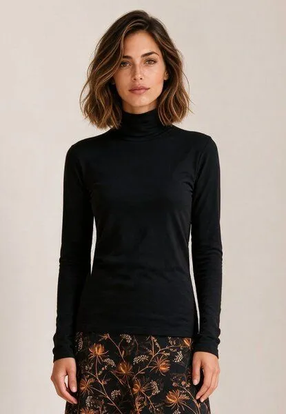 LANA Organic LANA Organic Rollkragenpullover, Modell Anna, Schwarz, – Produktbild 1 von 4