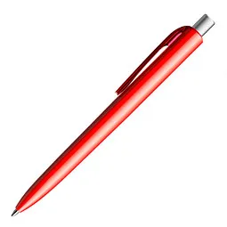 prodir prodir® Kugelschreiber DS8 PPP Family, blaue Mine, rot/silber satiniert, Silber / rot, – Produktbild 1 von 1