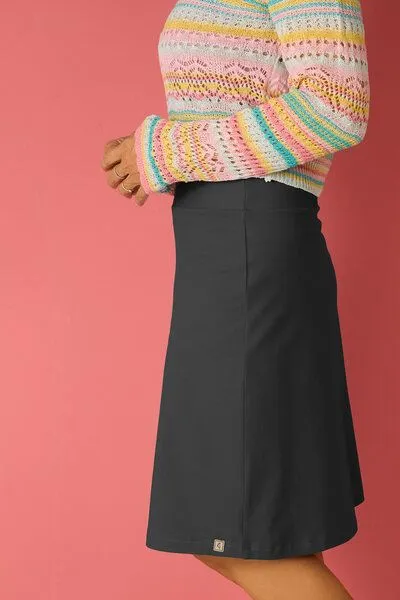 La Gitana La Gitana Rock A-Linie „June“ – lange Variante, aus Bio-Baumwolljersey – fair & nachhaltig, Grau, – Produktbild 1 von 4