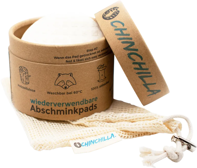 Chinchilla Chinchilla waschbare Abschminkpads aus Holzzellulose und Baumwolle 10 Stück – Produktbild 2 von 2