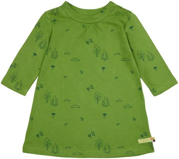 loud + proud loud + proud Baby & Kinder Kleid Strukturstrick, GOTS-zertifiziert, Grass(grün), – Produktbild 1 von 2
