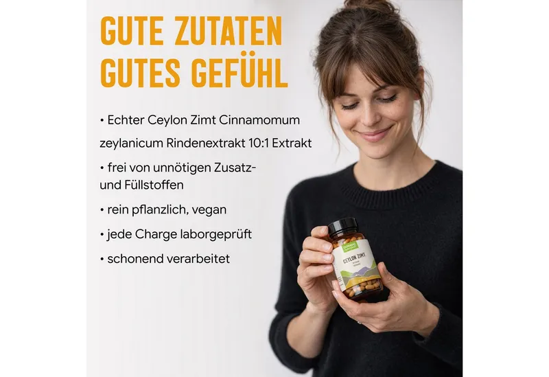 Dorado Superfoods Ceylon Zimt Kapseln – 470 mg Extrakt, 10 % Polyphenole – 120 Stück Kapseln, 120 St., 68.4 g – Produktbild 3 von 5