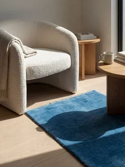 Rugtales Gabbeh Blau „Rugtales“ aus Schurwolle, 65x87 cm – Produktbild 1 von 1