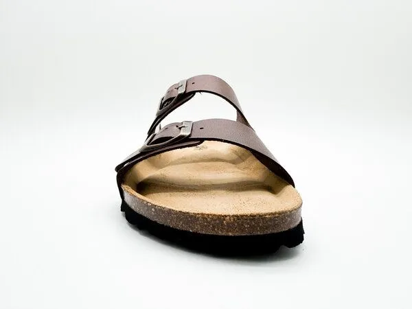 thies thies ® Eco Sandalen aus vegetabil gegerbtem Leder, Dark brown (dunkelbraun), – Produktbild 3 von 4