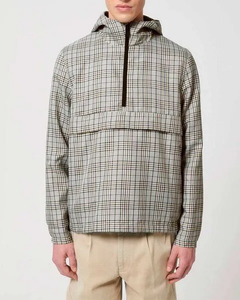 YTWOO YTWOO Überziehjacke mit kariertem Tweed-Muster, Windbreaker, Schlupfjacke, Beige tweed, – Produktbild 4 von 4