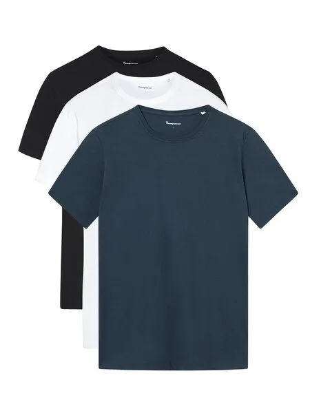KnowledgeCotton Apparel KnowledgeCotton Apparel 3-Pack Basic T-Shirts aus Bio-Baumwolle, Mehrfarbig (mixed item), – Produktbild 1 von 4