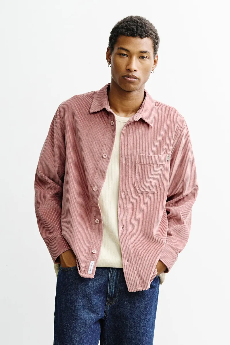 Rotholz Rotholz Herren vegan Hemd Corduroy Washed Pink, Rosa, – Produktbild 2 von 2