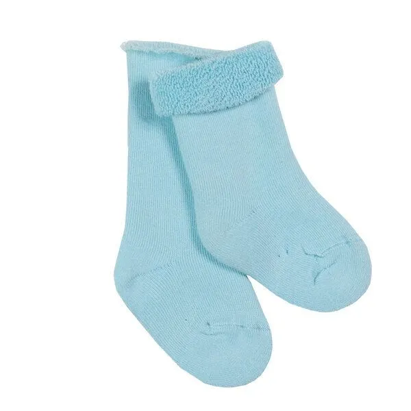 grödo Grödo Baby-Baumwollsocke Vollfrottee mit Umschlag Uni, Blau, – Produktbild 1 von 2