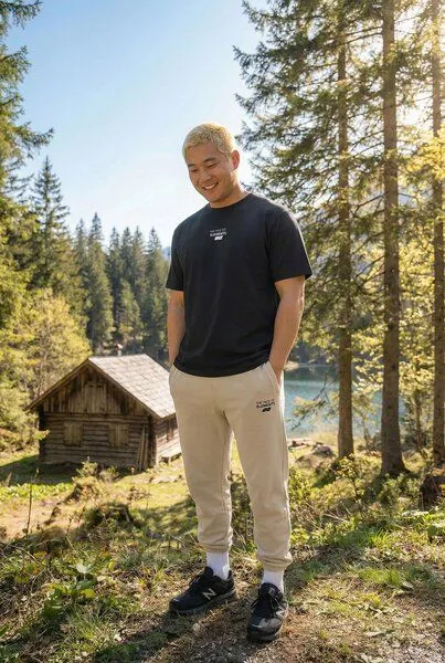 THE FACE OF ELEMENTS The Face of Elements Essential - Relaxed Fit T-Shirt aus 100% Bio-Baumwolle, Black (schwarz), – Produktbild 2 von 4