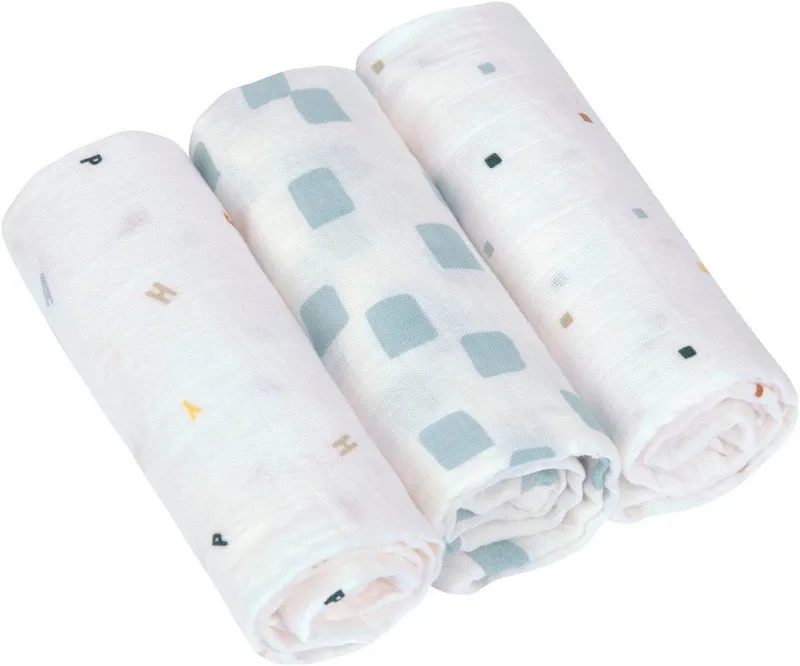 Lässig Lässig Stoffwindeln Mullwindeln, M, Happy Fruits, blue, GOTS made with organic materials, zertifiziert durch BCS 27262, Weiß, – Produktbild 1 von 5
