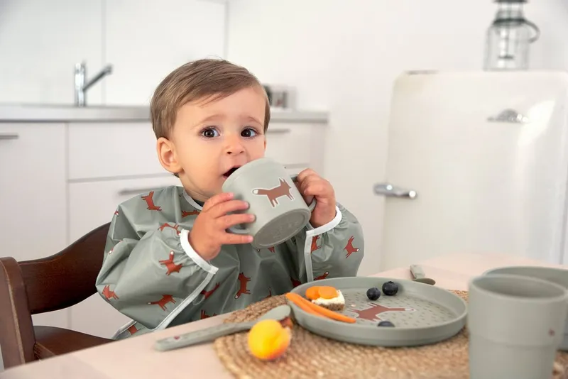 Lässig Lässig Lätzchen Little Forest, Fuchs, (Set, 2-St), langärmelig, mit integriertem Auffangschutz, PETA-approved vegan, Grün, – Produktbild 1 von 3