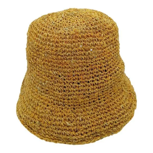 short'n'pietz short'n'pietz gehäkelter Sommerhut aus reinen Hanffasern, Gelb, – Produktbild 5 von 5