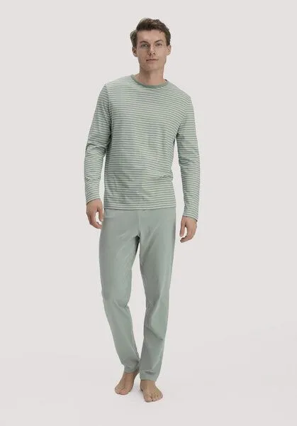 hessnatur hessnatur Pyjama PURE COTTON aus reiner Bio-Baumwolle, Steppengras, – Produktbild 1 von 4