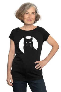 Hirschkind Hirschkind Fair-Trade-Frauenshirt "Schwarzer Kater"- Made in Kenia – Produktbild 1 von 1