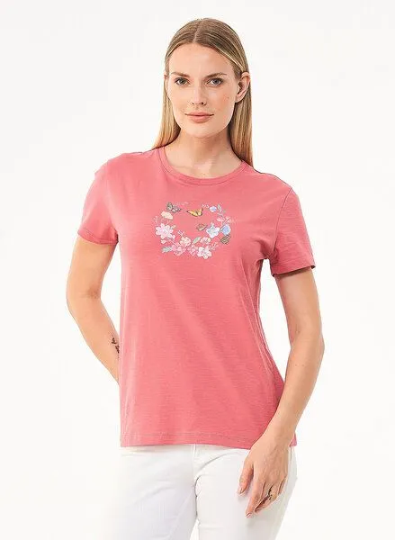 ORGANICATION ORGANICATION T-Shirt aus Bio-Baumwolle mit Print, Rosa(desert rose), – Produktbild 1 von 4