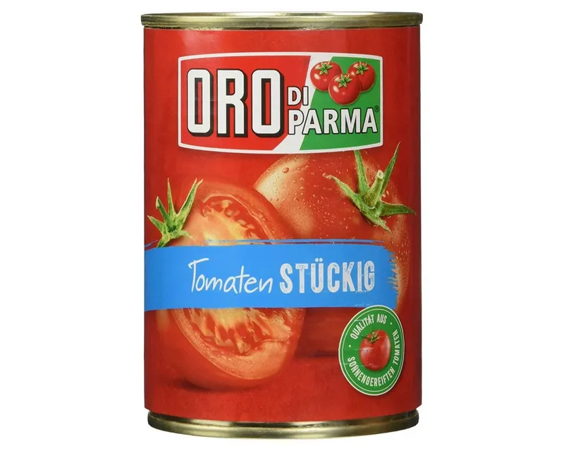 Oro Di Parma Oro Di Parma Saucen, Oro di Parma Tomaten stückig in der Dose sonnengereifte Tomaten 400g – Produktbild 1 von 2