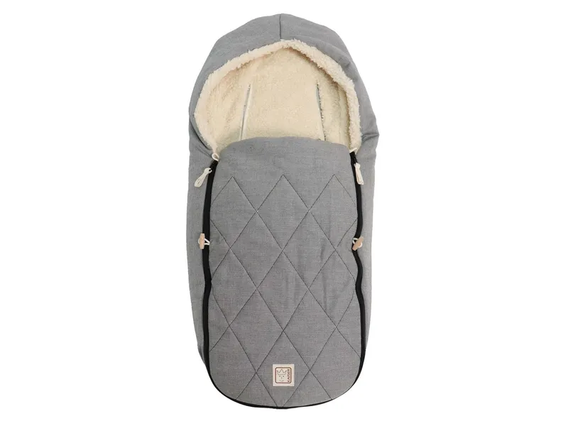 Kaiser Naturfellprodukte Kaiser Naturfellprodukte Fußsack Babyschale Bio-Baumwolle "Le Petit" Maße ca. 83 x 40 cm, Grau, – Produktbild 1 von 1