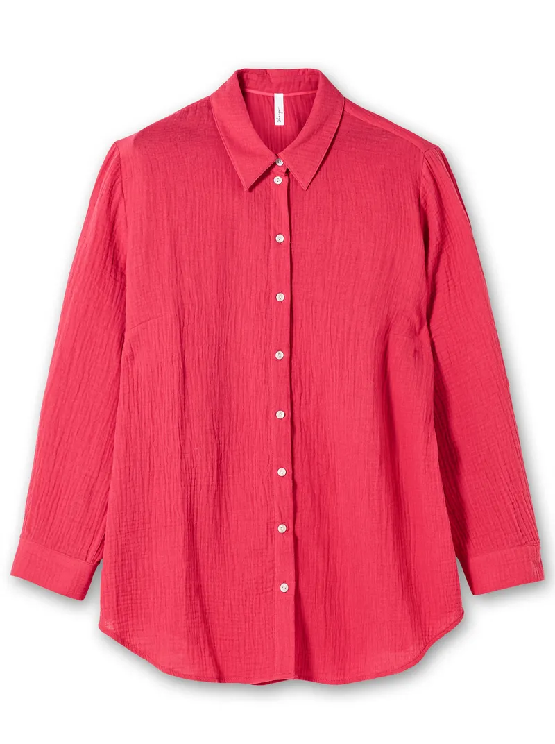 sheego Baumwollbluse, Magenta, – Produktbild 1 von 2