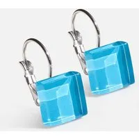 ALEXASCHA ALEXASCHA Geometrische Ohrringe hängend aus Glas | PUREFORM, Aquablau, – Produktbild 3 von 6
