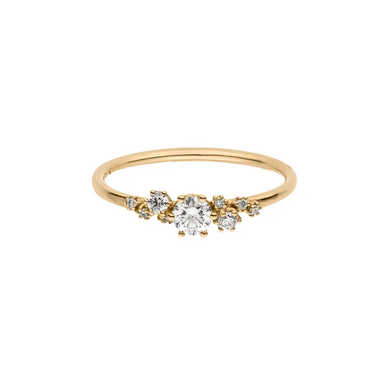 Maren Jewellery Constellation Verlobungsring Cluster - 60 / 18K Gelbgold & Labordiamanten – Produktbild 1 von 1
