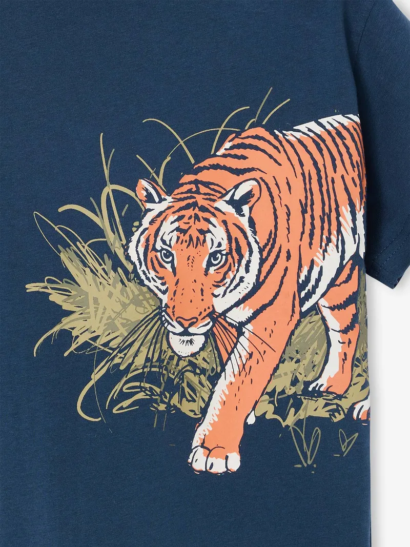 Vertbaudet T-Shirt mit XL-Tierprint Jungen, Aquamarine, – Produktbild 3 von 3