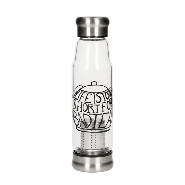 elasto elasto Glasflasche mit Teeeinsatz - Neoprenhülle und Motiv 0,5 l, Teapot, – Produktbild 2 von 3